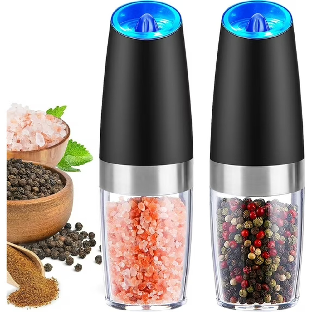 🔥2 Pack Gravity Electric Salt and Pepper Grinder Mill Shaker Adjustable Auto🔥 - Picture 1 of 5